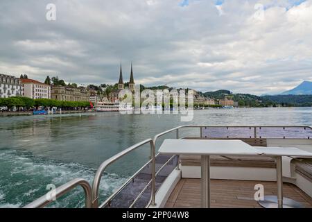 Bootsfahrt auf dem Vierwaldstätter See, Schweiz Stockfoto