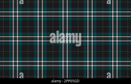 Flanellhemd in Schwarz, Blau und Weiß mit nahtlosem Karomuster. Tartan, kariert, Muster, Vektor, Hintergrund, Klar, klar Stock Vektor