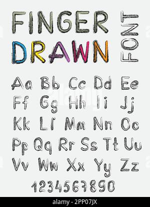 Verschmutzte Striche mit dem Finger zeichnen Stock Vektor