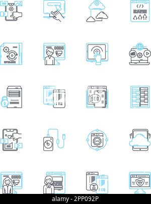 Lineare Symbole zur Selbstverbesserung festgelegt. Wachstum, Veränderung, Motivation, Disziplin, Denkweise, Fortschritt, Resilienzlinienvektor und Konzeptzeichen. Selbstvertrauen Stock Vektor