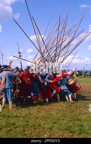 Englische Nachstellung des Bürgerkriegs, Somerset, Großbritannien Stockfoto