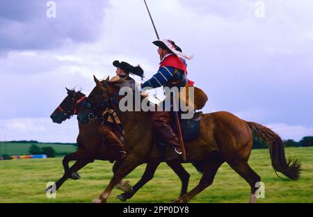 Englische Nachstellung des Bürgerkriegs, Somerset, Großbritannien Stockfoto