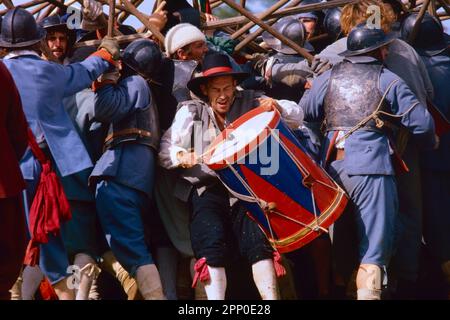 Englische Nachstellung des Bürgerkriegs, Somerset, Großbritannien Stockfoto