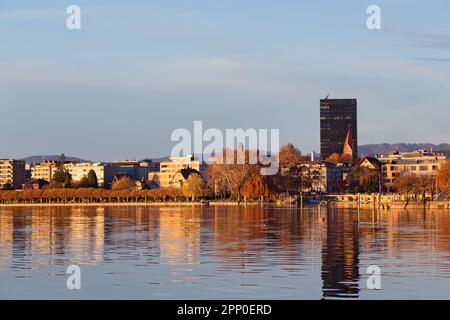 Stadt Zug, Zugersee, Schweiz Stockfoto