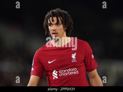 Aktenfoto von 17-04-2023 von Trent Alexander-Arnold in Liverpool. Der Liverpool Manager Jurgen Klopp hat betont, dass die beeindruckende Leistung von Trent Alexander-Arnold in einer neuen, fortschrittlichen hybriden Rolle nicht die Lösung für all ihre Probleme in dieser Saison ist. Ausgabedatum: Freitag, 21. April 2023. Stockfoto