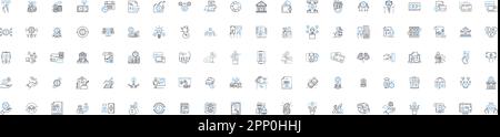 Symbolsammlung für Debitkartenlinien. Wischen, Anheften, Transaktion, Saldo, Abheben, Zahlung, Gewindevektor und lineare Darstellung. Sicherheit,Autorisierung Stock Vektor