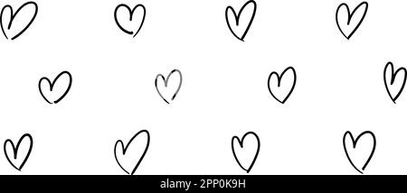 Set mit handgezeichneten Formen mit Doodle Heart. Ich liebe Symbolsammlungen von Skizzen. Vektor-isolierte Darstellung Stock Vektor