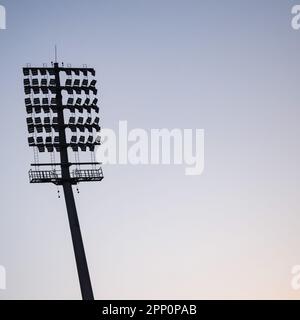 Cricket Stadion Flutlichter Masten in Delhi, Indien, Cricket Stadium Lights. Stockfoto