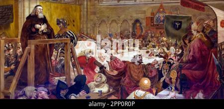 The Trial of Wycliffe, AD 1377, Ford Madox Brown, 1886, Stockfoto