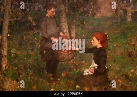 Im Obstgarten, Detail, James Guthrie, ca. 1885-1886, Stockfoto