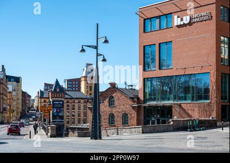 Campus Norrköing der Universität Linköping in Kåkenhus in der Industrielandschaft von Norrköping, Schweden Stockfoto