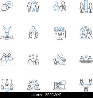 Zeimanager-Zeilensymbole-Sammlung. Zeitplan, Planer, Produktivität, Effizienz, Zeitplanung, Priorisierung, Organisationsvektor und linear Stock Vektor