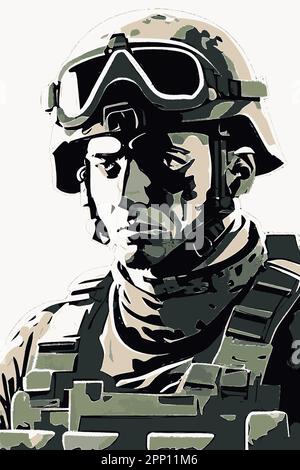 Spezialeinheit-Soldat-Vektorbild. Stock Vektor