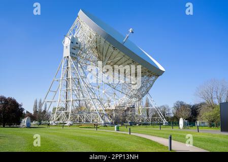 Jodrell Bank Radioteleskop, Lovell Teleskop am Jodrell Bank Observatory, Jodrell Bank bei Lower Withington Cheshire England UK GB Europe Stockfoto