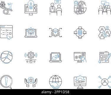 Sammlung von Symbolen für Zuordnungslinien. Unity, Group, Membership, Collaboration, Connection, Community, gemeinsam genutzter Vektor und lineare Illustration. Allianz Stock Vektor