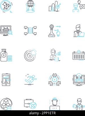 Lineare Symbole für Krankenversicherungen festgelegt. Deckung, Selbstbehalt, Prämien, Copay, Police, Vorteile, Linienvektor des Anbieters und Konzeptzeichen. Anspruch, Nerk Stock Vektor