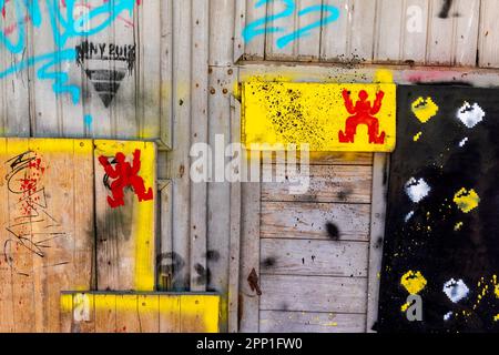 LAGOS, PORTUGAL, 16. APRIL 2023: Street Art Graffiti on the Streets of Lagos. Stockfoto