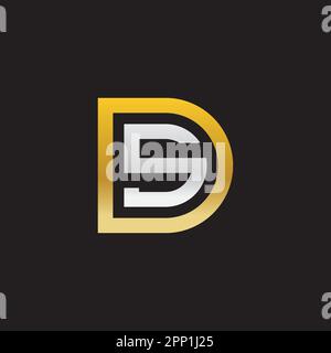 Buchstabenmonogramm-Logo DS, SD, S und D, elegantes und professionelles Buchstabendesign auf schwarzem Hintergrund. Stock Vektor
