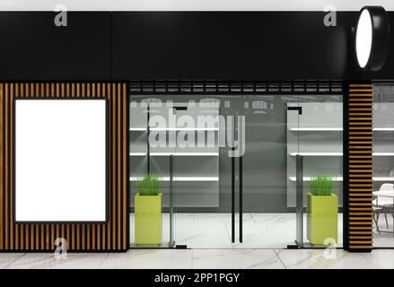 Mockup für Werbung Marke Logo Fassade des Geschäfts Stockfoto