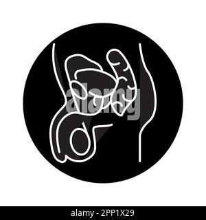 Symbol für die Farblinie des männlichen Urogenitalsystems. Piktogramm für Webseite, mobile App, Promo. Stock Vektor