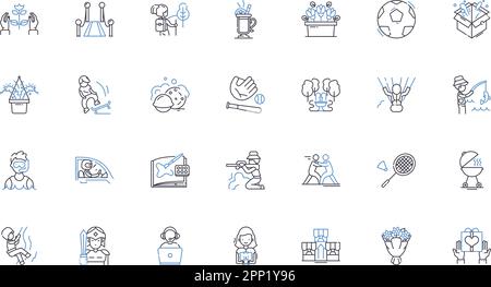 Symbolsammlung für die Fertigungslinie. Handwerker, Handgefertigt, Heimwerker, Kunsthandwerk, Kreativität, Handgefertigt, Bastelvektor und lineare Illustration. Verkäufer, Boutique Stock Vektor