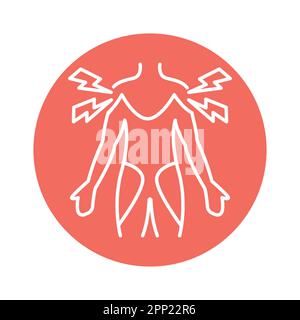 Symbol für Polymyalgie Rheumatica-Farblinie. Piktogramm für Webseite, mobile App, Promo. Stock Vektor