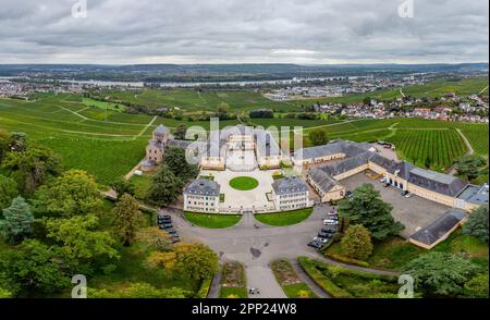 Schloss Johanissberg in Rheingau, Rhein. In Der Nähe Von Wiesbaden, Eltville, Rudesheim. Hessen, Deutschland Stockfoto