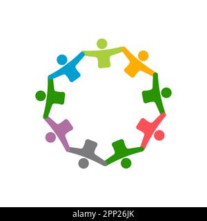 Vektordarstellung des farbenfrohen „People“-Logos Stock Vektor