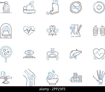 Liniensymbole für diagnostische Bildgebung. Radiologie, MRT, CT-Scan,  Röntgen, Ultraschall, Nuklearmedizin, Mammogrammvektor und lineare  Darstellung Stock-Vektorgrafik - Alamy