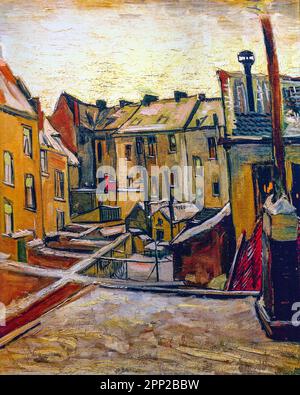 Häuser von hinten gesehen, Antwerpen, Belgien, Vincent Van Gogh Gemälde. Stockfoto