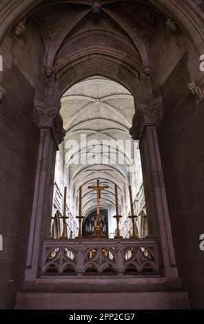 Das Schiff der Kathedrale von Saint-Louis in Blois, Frankreich Stockfoto