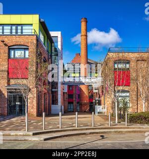 Außenansicht der Toffee Factory, Ouseburn Valley, Newcastle upon Tyne, Tyne und Wear, England, Vereinigtes Königreich Stockfoto