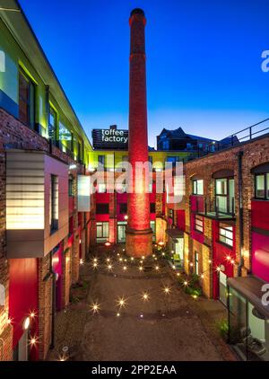 Außenansicht der Toffee Factory, Ouseburn Valley, Newcastle upon Tyne, Tyne und Wear, England, Vereinigtes Königreich Stockfoto