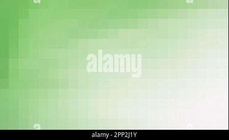 Verpixelte hellgrüne Quadrate auf strukturiertem Papierhintergrund. Geometrisches Muster, Designvorlage, abstrakter Vollbildhintergrund mit Kopierbereich. Stockfoto