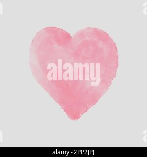 Hintergrund zum Valentinstag mit handgemaltem, wasserfarbenem Herzdesign Stock Vektor