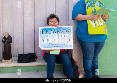 Anti-Abtreibungs-Aktivisten Merida, Mexiko Stockfoto