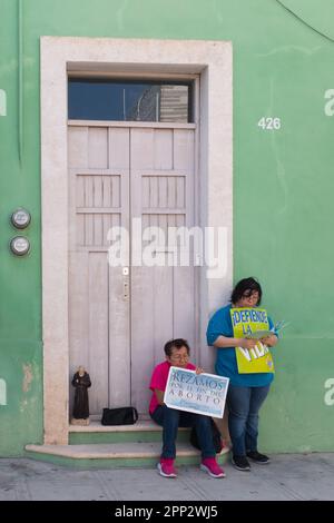 Anti-Abtreibungs-Aktivisten Merida, Mexiko Stockfoto