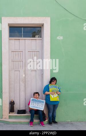 Anti-Abtreibungs-Aktivisten Merida, Mexiko Stockfoto