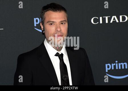 Rom, Italien. 21. April 2023. Fedez nimmt an der Premiere der Citadel tv-Serie in Rom, Italien, Teil. Kredit: Vincenzo Nuzzolese/Alamy Live News Stockfoto