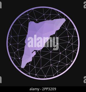 Salt Cay, Wahrzeichen der Turks Islands. Polygonale Vektorkarte der Insel. Salt Cay, Symbol der Turks Islands im geometrischen Stil. Stock Vektor