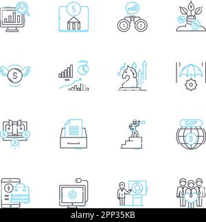 Lineare Symbole für Cyber-Outreach. Digital, Remote, Online, Virtuell, Outreach, Netizen, Internetlinienvektor und Konzeptschilder. Cyber, Verbindung Stock Vektor