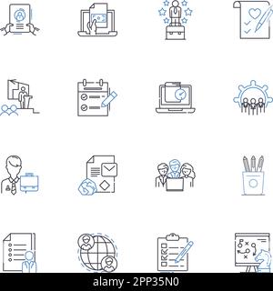 Kollektion der basisnahen Aktivismuslinien-Ikonen. Protest, Community, Change, Advocacy, Empowerment, Grassroots, Social Vector und lineare Illustration Stock Vektor