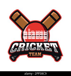 Cricket Team Maskottchen Logo-Design Stock Vektor