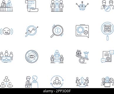 Symbolsammlung der Änderungsverwaltung. Anpassung, Transformation, Innovation, Resilienz, Fortschritt, Revitalisation, Modernization Vector und Stock Vektor