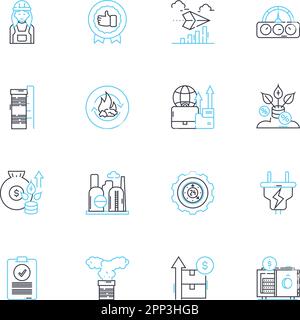 Lineare Symbole für Philosophie festgelegt. Epistemologie, Metaphysik, Ethik, Logik, Politik, Ontologie, ästhetische Linienvektoren und Konzeptzeichen. Existentialismus Stock Vektor