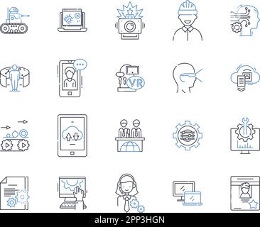 Grüne Symbolsammlung für Gebäudelinien. Nachhaltigkeit, Energie, Effizienz, Erhaltung, Umwelt, Erneuerbar, Solarvektor und lineare Darstellung Stock Vektor