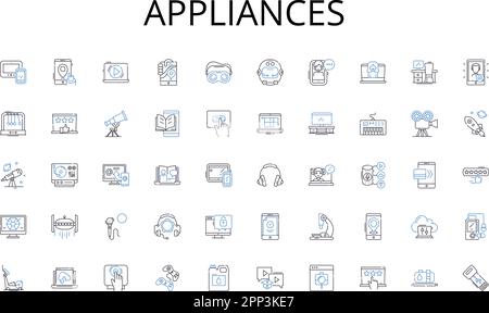 Appliances line icons collection. Protein, Carbohydrates, Fiber, Vitamins, Minerals, Macronutrients, Micronutrients vector and linear illustration Stock Vektor