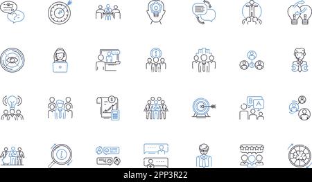 Collection mit Positionssymbolen für Betriebsressourcen. Effizienz, Leistung, Produktivität, Prozesse, Optimierung, Techniken, Standardisierungsvektor und Stock Vektor