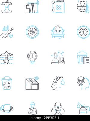 Lineare Symbole für strategische Planung festgelegt. Visionär, analytisch, proaktiv, zielorientiert, Innovator, Taktische, Foresight Line Vector und Concept Signs Stock Vektor