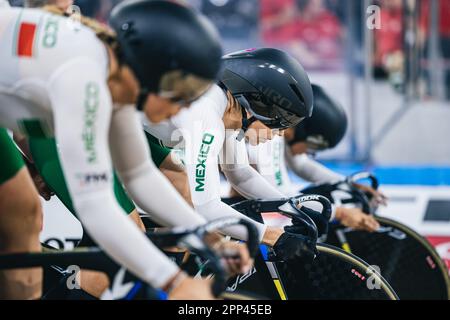 Ontario, Kanada. 21. April 2023. Foto von Alex Whitehead/SWpix.com - 21/04/2023 - Radfahren - Tissot UCI Track Nations Cup, Runde 3: Milton - Mattamy National Cycling Centre, Ontario, Kanada - Women’s Team Sprint Qualifying - Mexikos Luz Daniela Gaxiola Gonzalez Credit: SWpix/Alamy Live News Stockfoto